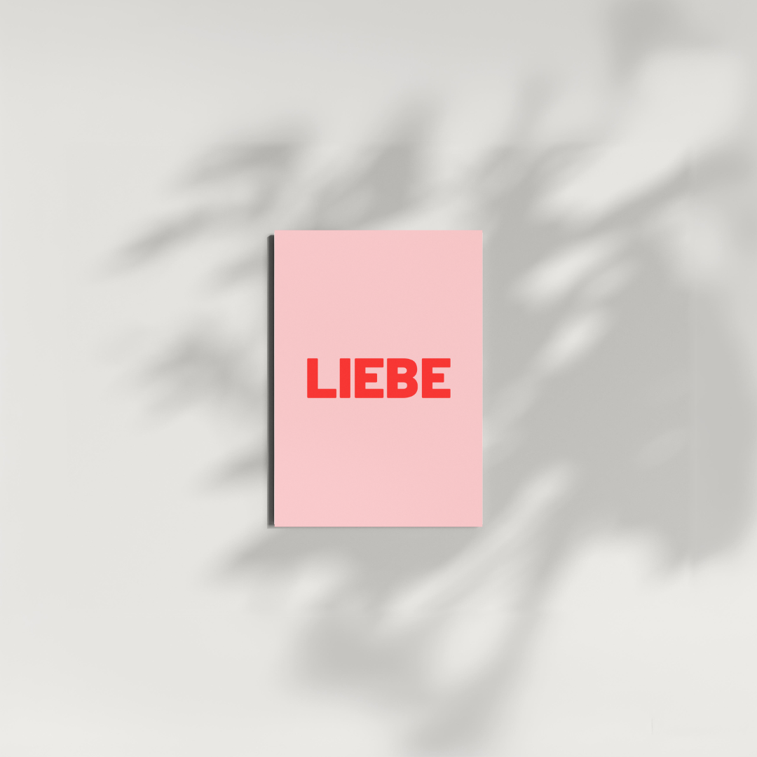 Mini-Postkarte für Minis - LIEBE rosa-rot