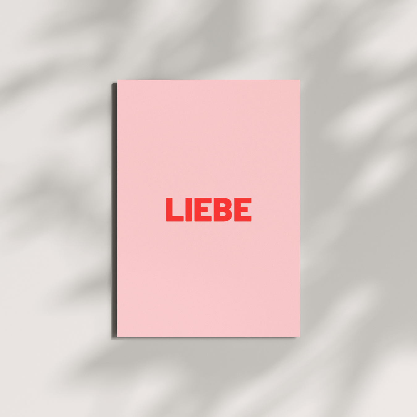 Postkarte - LIEBE rosa-rot