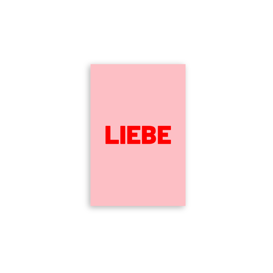 Mini-Postkarte für Minis - LIEBE rosa-rot