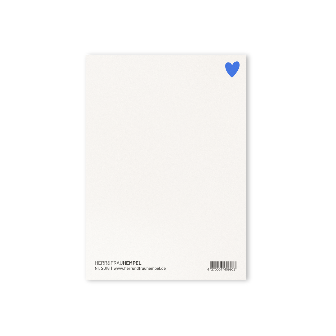 Postkarte - LIEBE blau-rosa